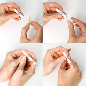 biopelle ampoules held in hand showing size and precise dosing