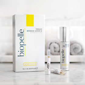 biopelle ampoules staged in bathroom showing easy daily routine