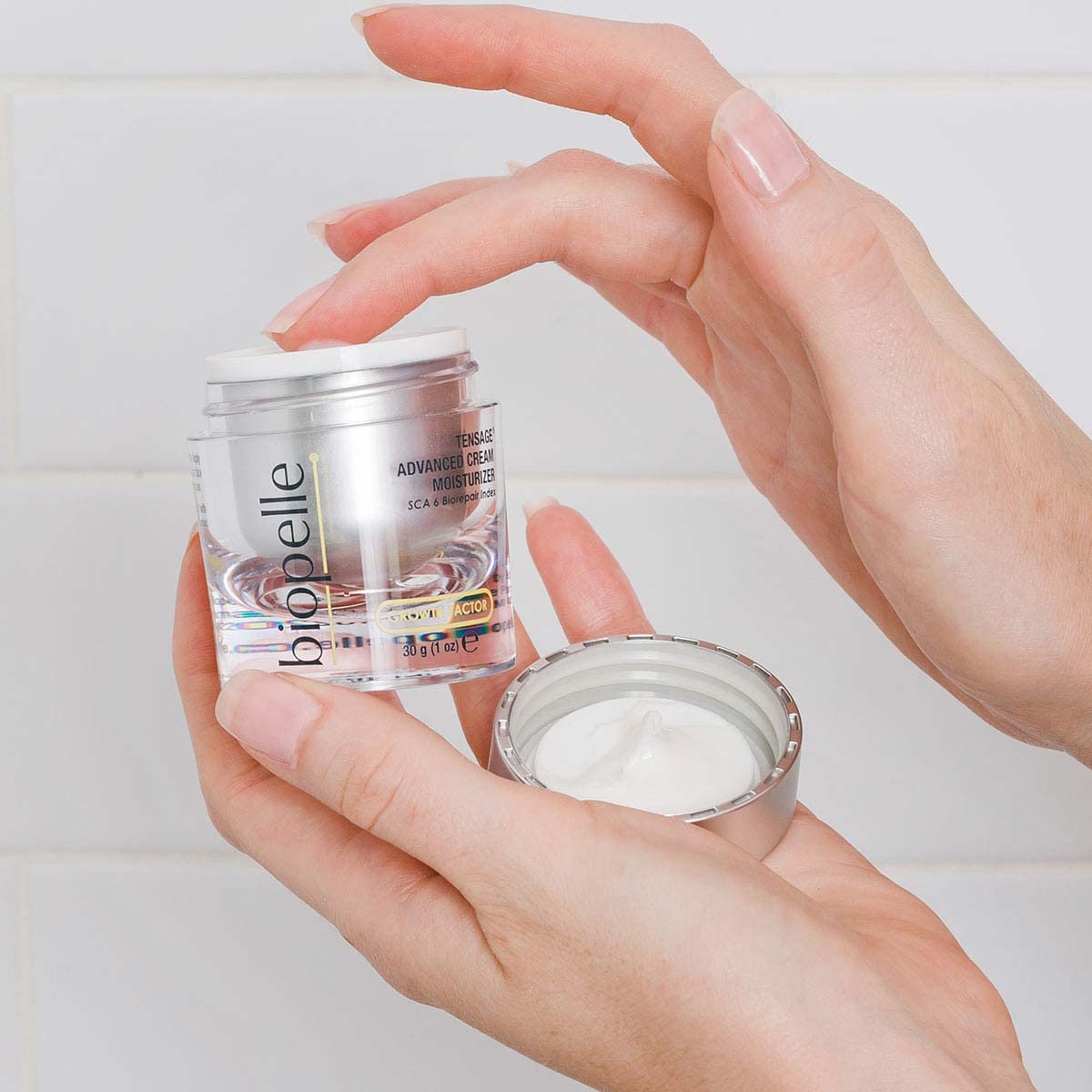 biopelle cream texture close-up showing rich emollient finish