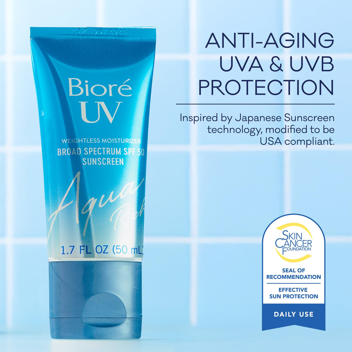 Bioré hyaluronic acid ingredient visual emphasizing hydration