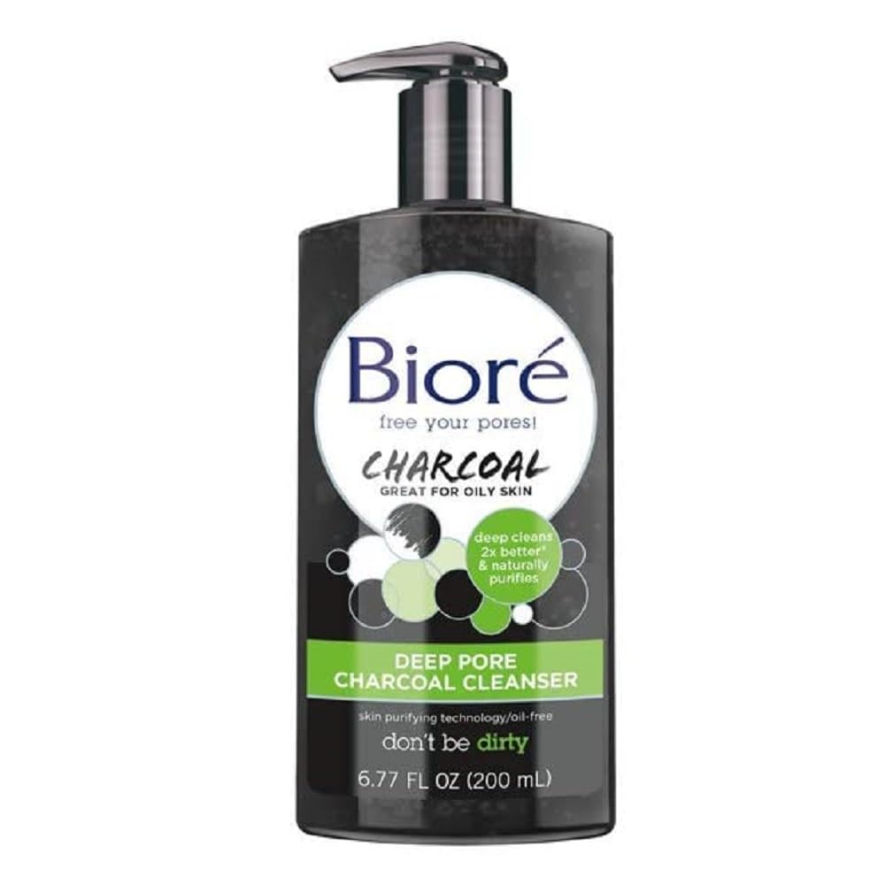 Bioré charcoal cleanser foam close-up demonstrating smooth lather