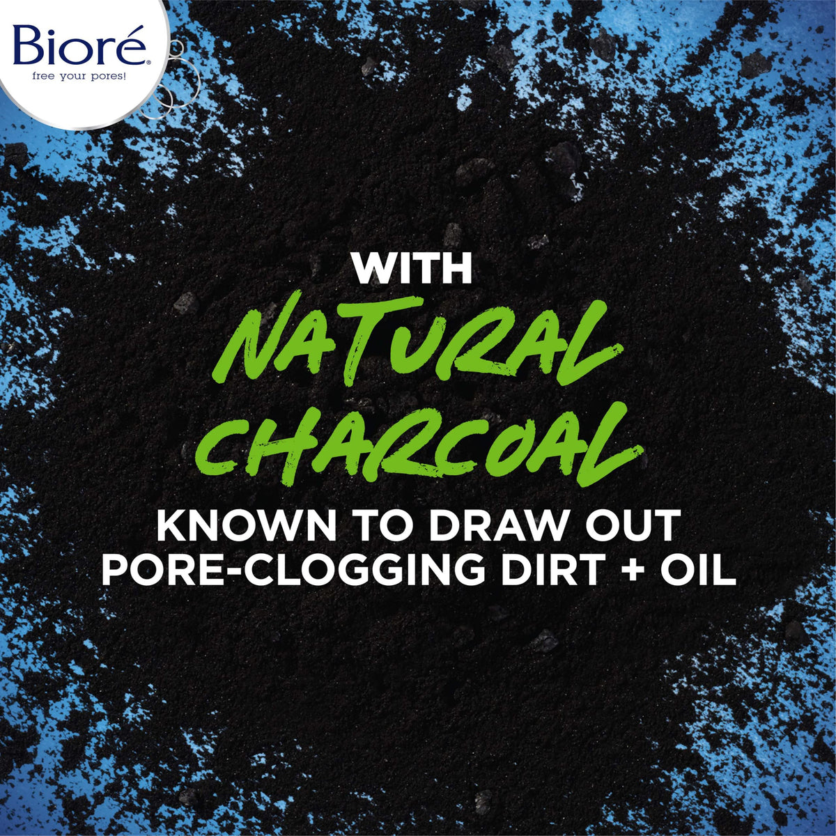 Bioré charcoal lather close-up demonstrating deep-cleaning foam