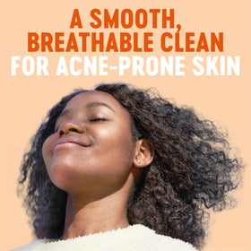 Biore face wash in hand demonstrating easy pump use and control benefit
