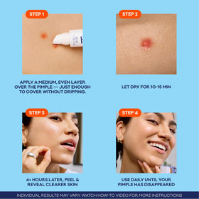 Bioré dried invisible patch on skin showing discreet protection benefit