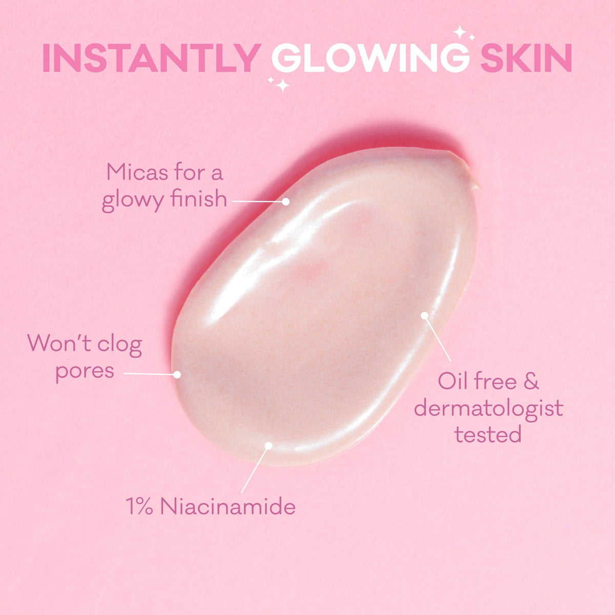 Model applying Bioré under makeup to show primer-like glow and smooth base