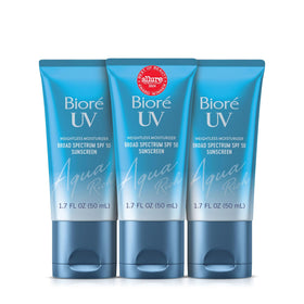 Bioré front packaging showing SPF 50 and lightweight benefit