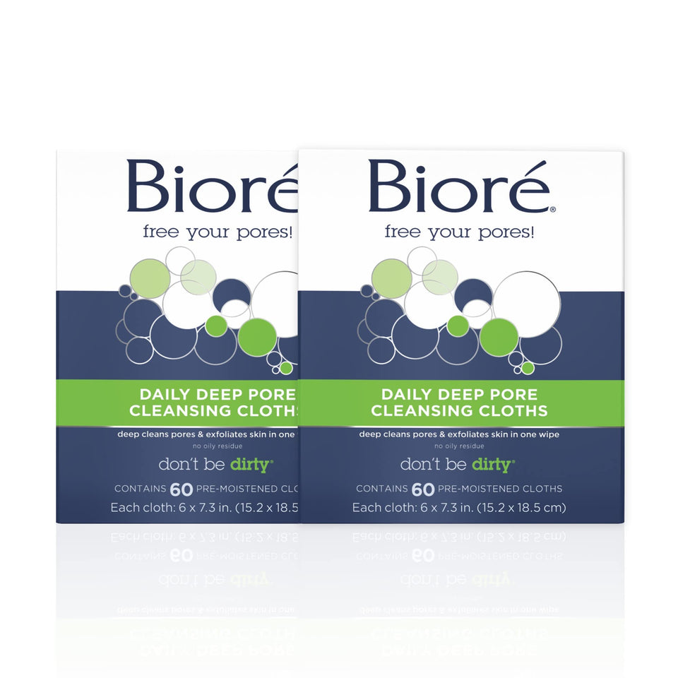 Bioré front packaging showing wipes pack and quick-clean convenience