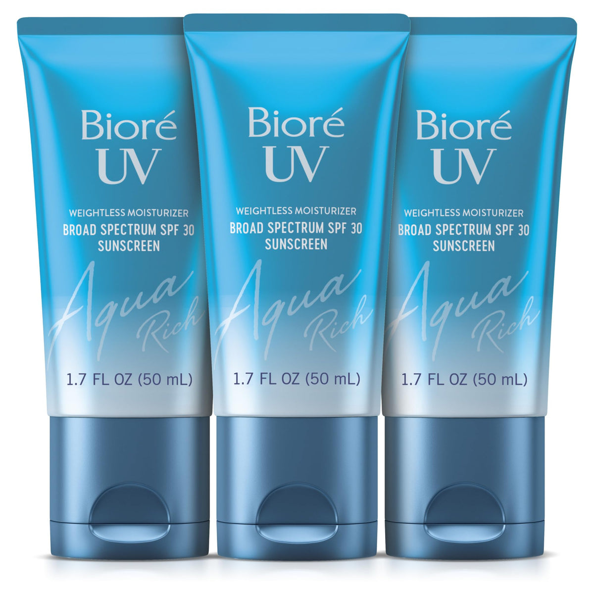 Biore front packaging showing SPF 30 and lightweight benefits