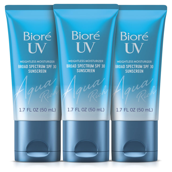 Biore front packaging showing SPF 30 and lightweight benefits