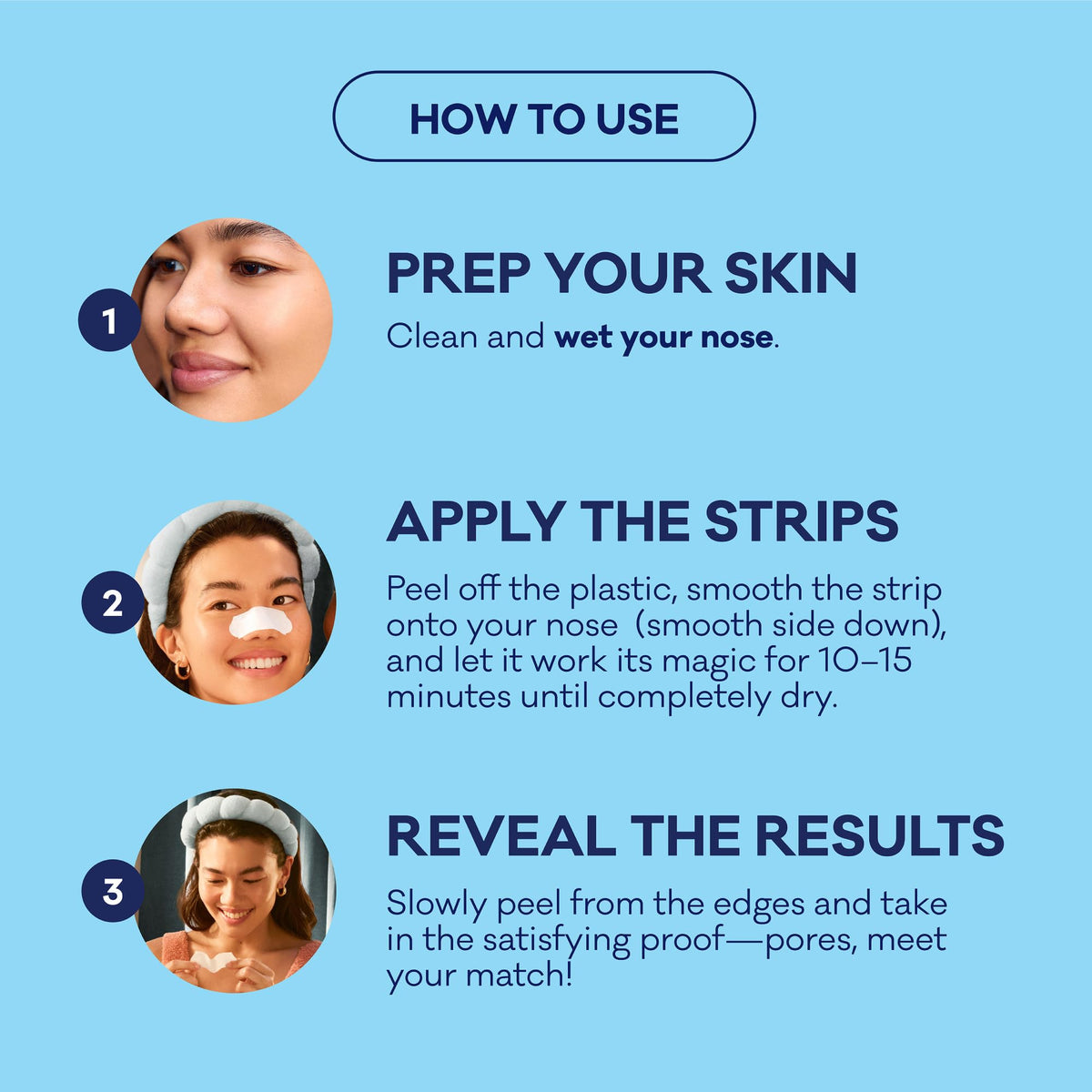 Bioré strip being peeled off showing painless removal benefit