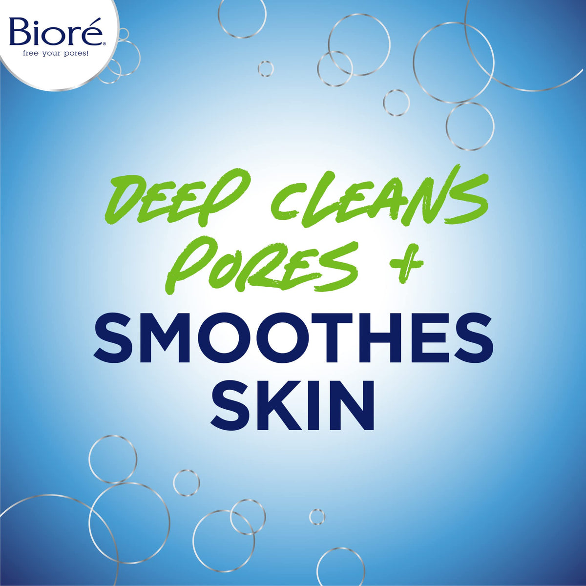 Bioré product in hand demonstrating application and easy rinsing benefit