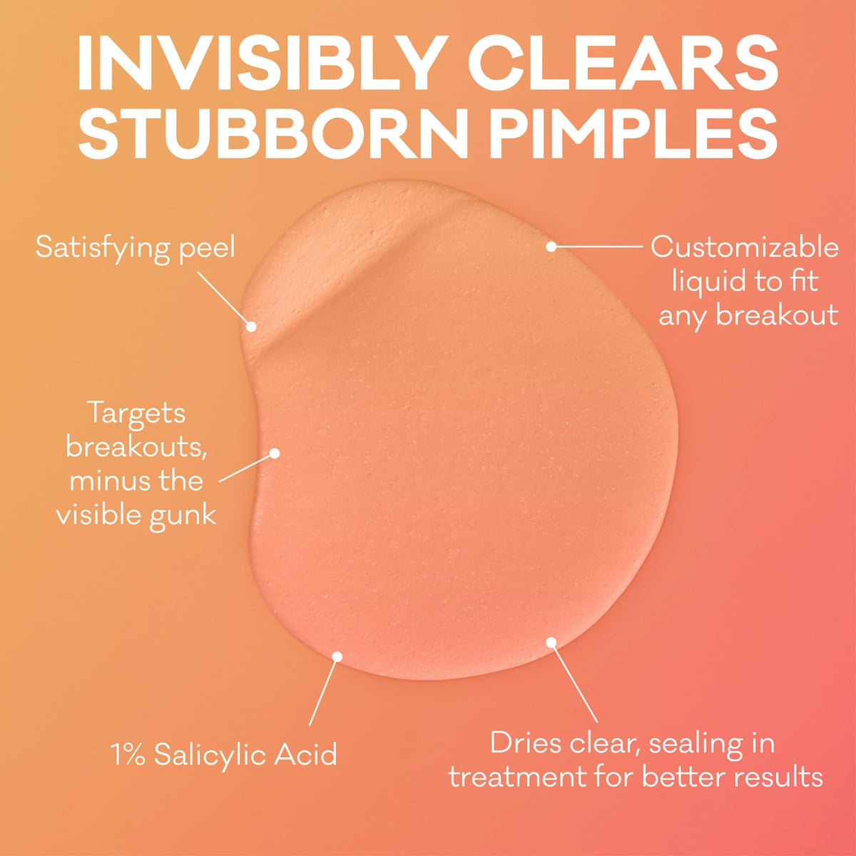 Bioré step-by-step application showing easy paint, dry, peel routine