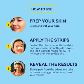Bioré strip being peeled off showing removed blackheads and clearer pores