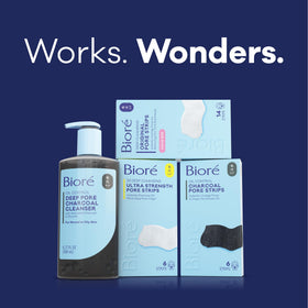 Bioré three-pack flat lay emphasizing value pack and consistent routine savings