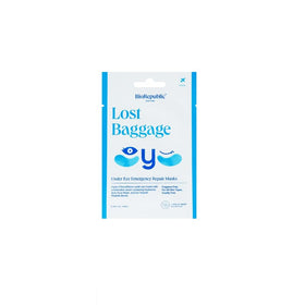 BioRepublic product box front showing Lost Baggage six-pack for quick eye repair