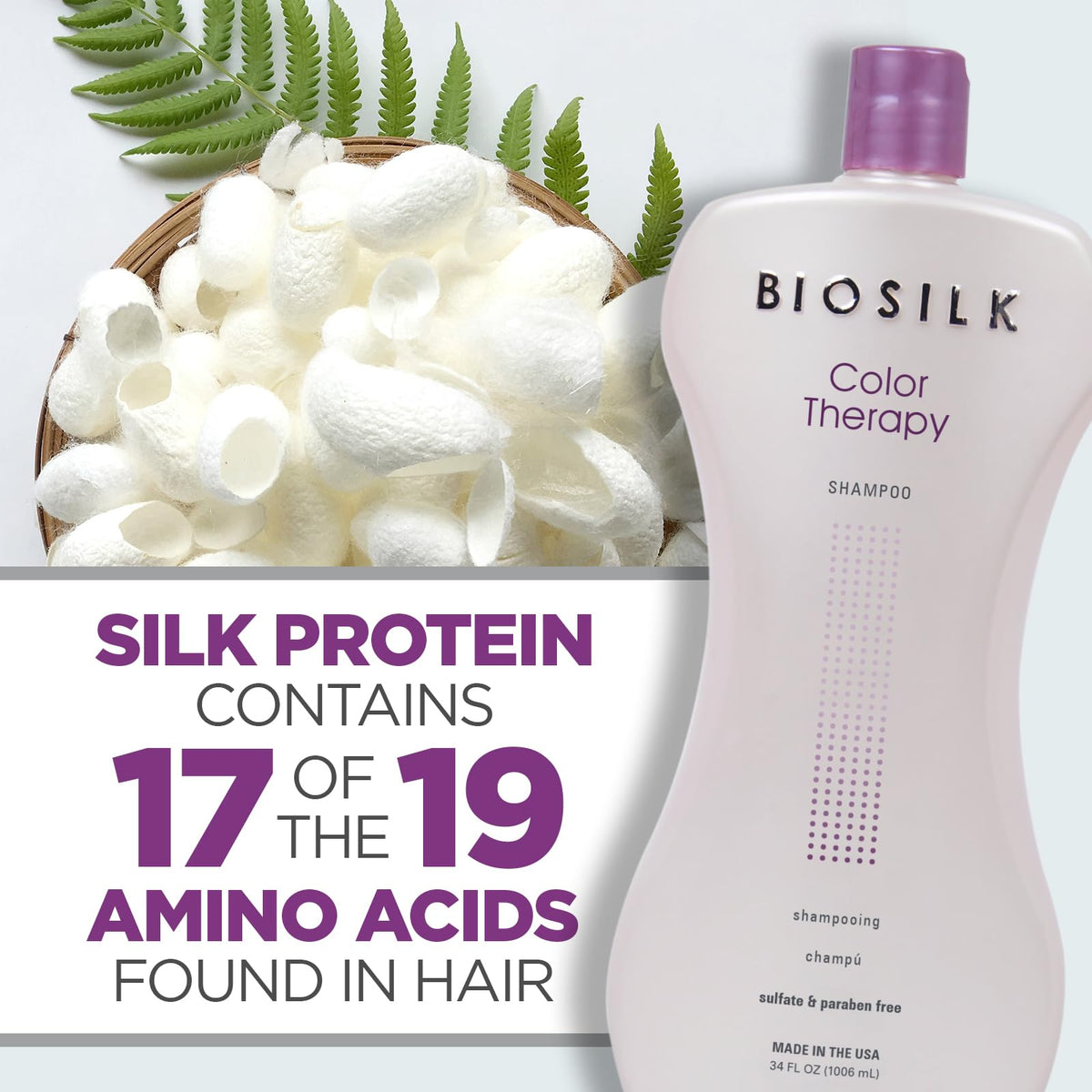 BioSilk bottle on bathroom shelf in use-ready setting for salon feel benefit