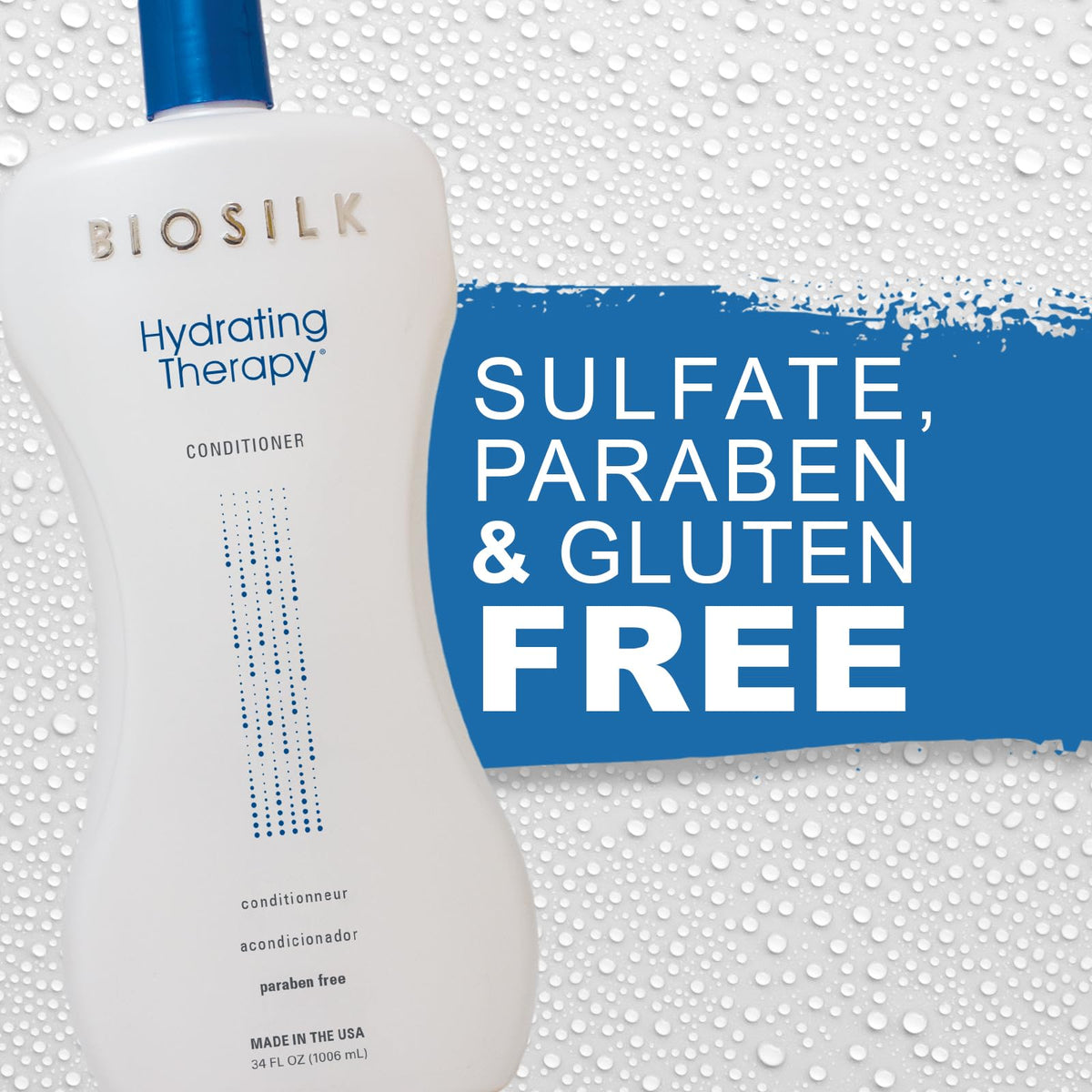 BioSilk creamy conditioner texture swiped on hand showing slip and moisture
