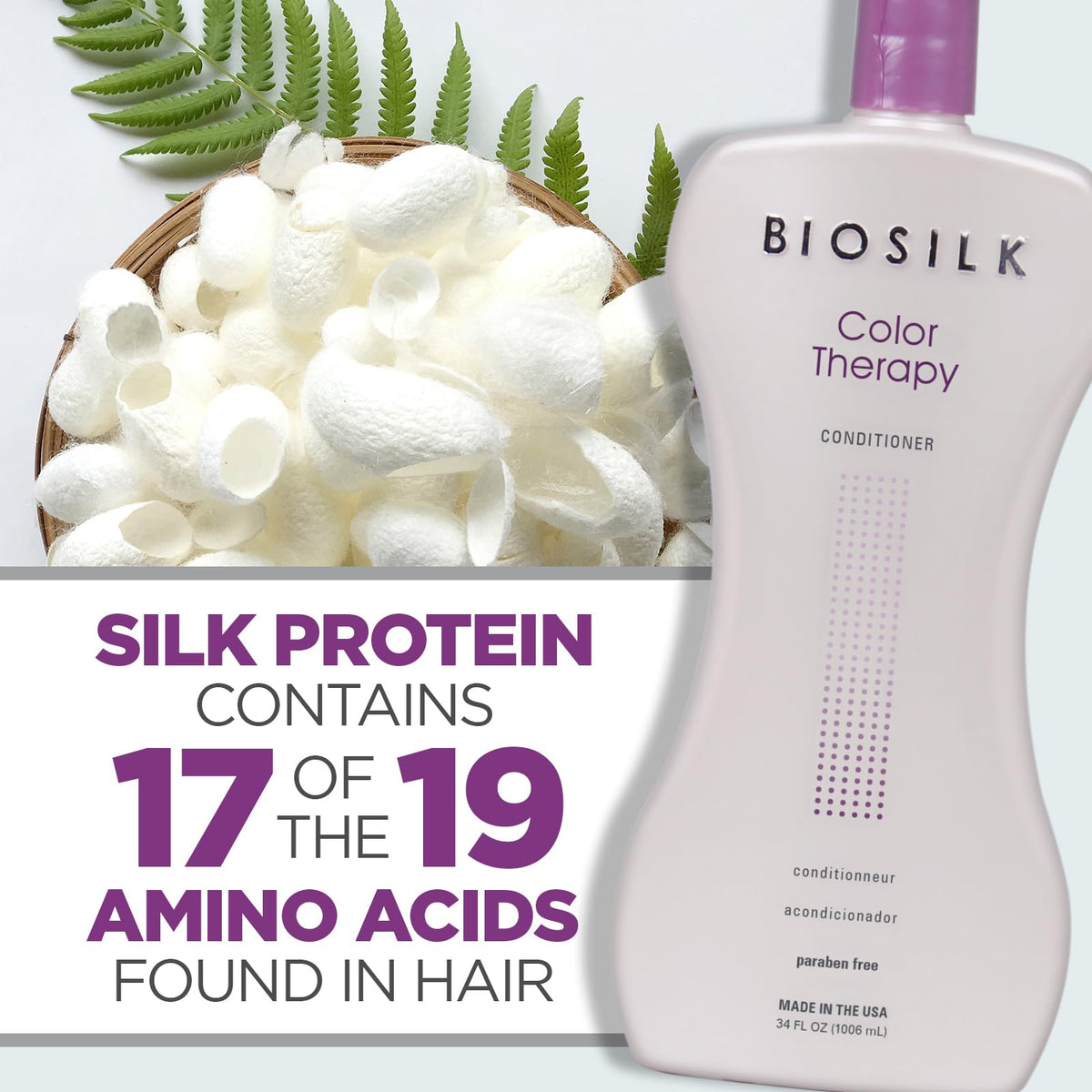 BioSilk conditioner applied on color-treated hair showing enhanced shine