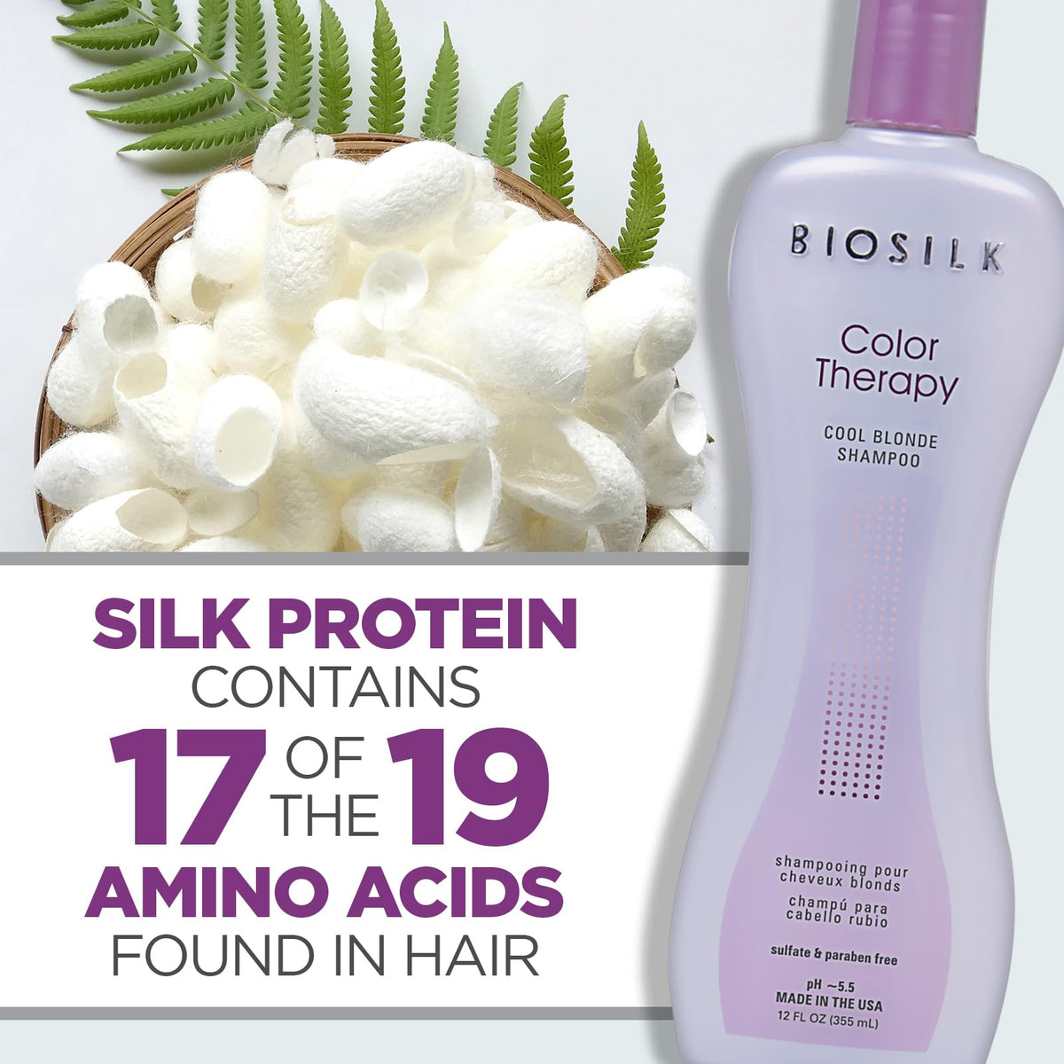 BioSilk in-use on wet blonde hair showing toning application benefit