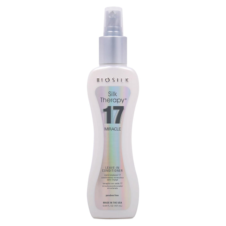 BioSilk front packaging showing Miracle 17 bottle and benefits