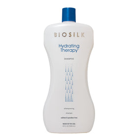 BioSilk bottle front view showing brand and 34 oz size, clear product benefit