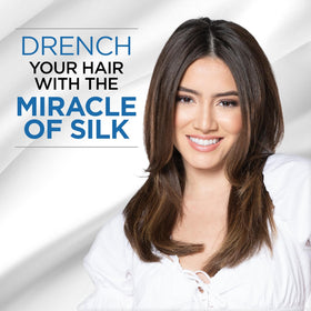 Close-up of BioSilk Hydrating Shampoo label, highlighting silk and quinoa ingredients