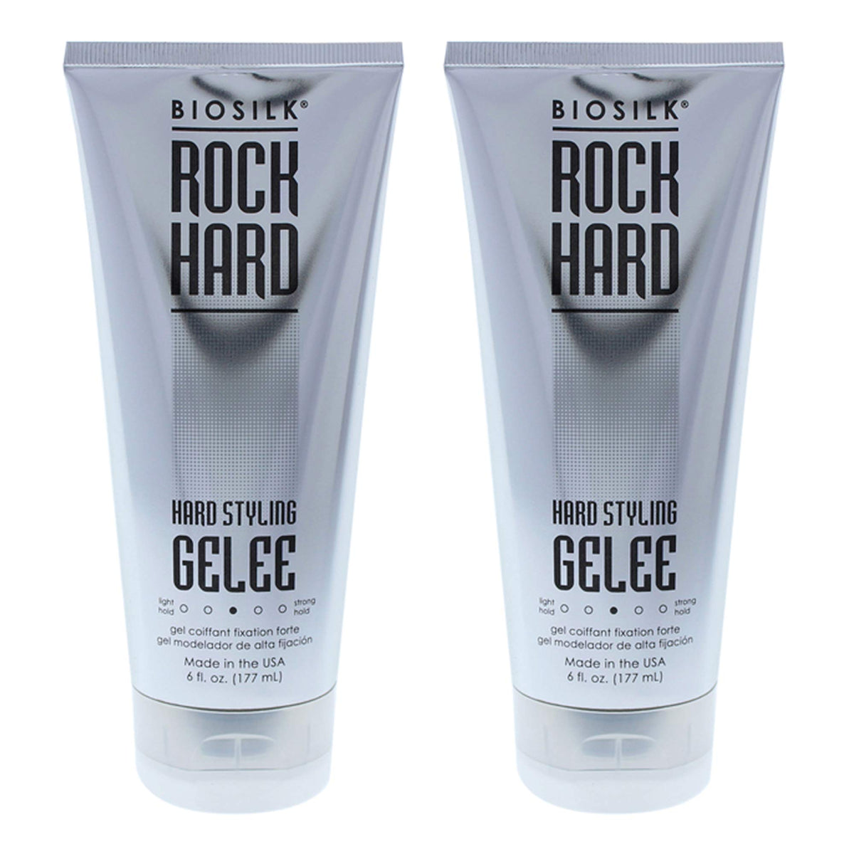BioSilk Rock Hard Gel front packaging showing jar and product benefits