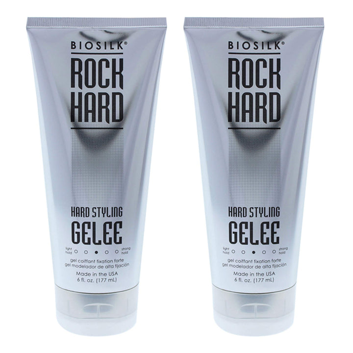 BioSilk Rock Hard Gel front packaging showing jar and product benefits