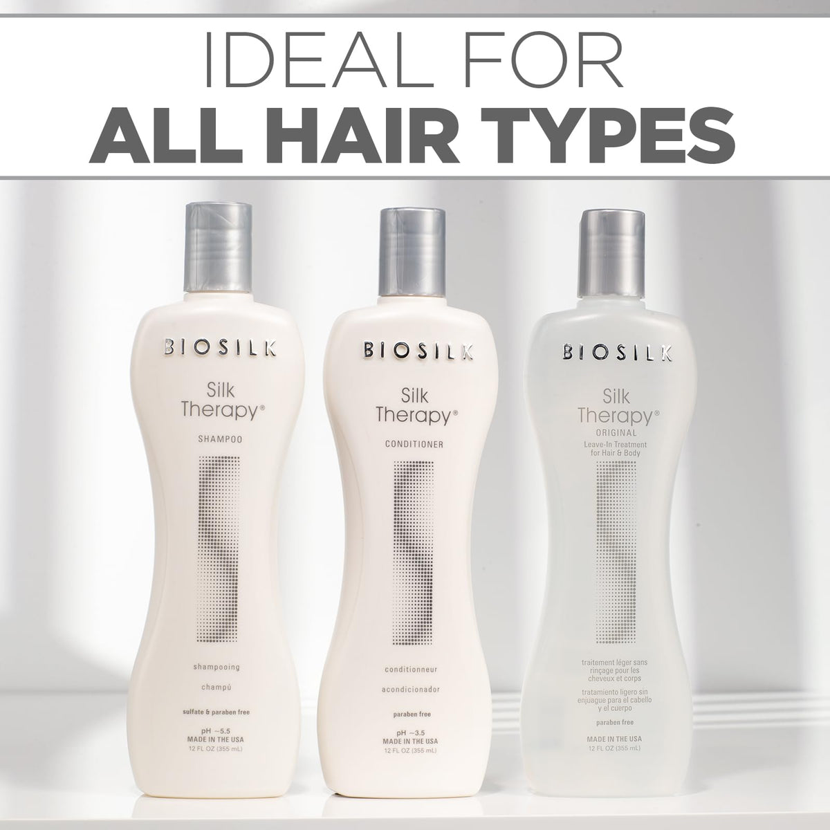 BioSilk serum dispensing drop highlighting concentrated smoothing and frizz control