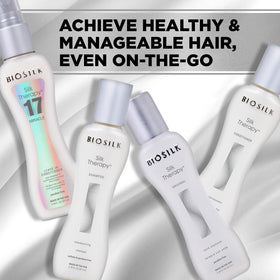 BioSilk shampoo and conditioner bottles displayed for quick routine
