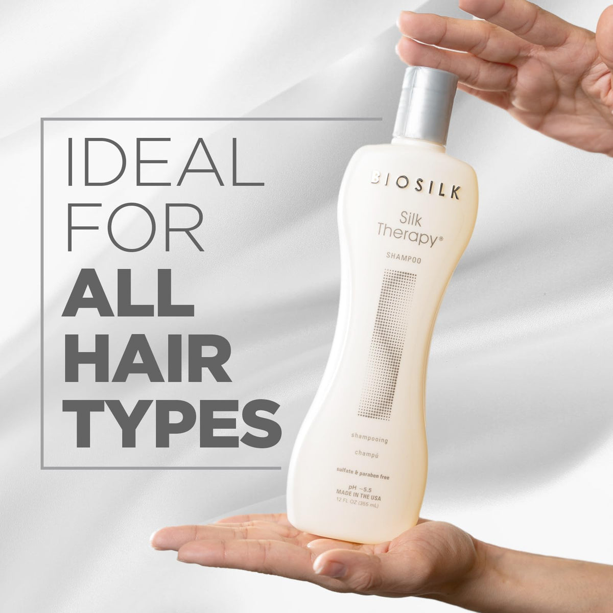BioSilk foam on hair illustrating gentle cleansing and smoothness
