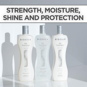 BioSilk shampoo pump close-up illustrating easy dispensing and gentle lather
