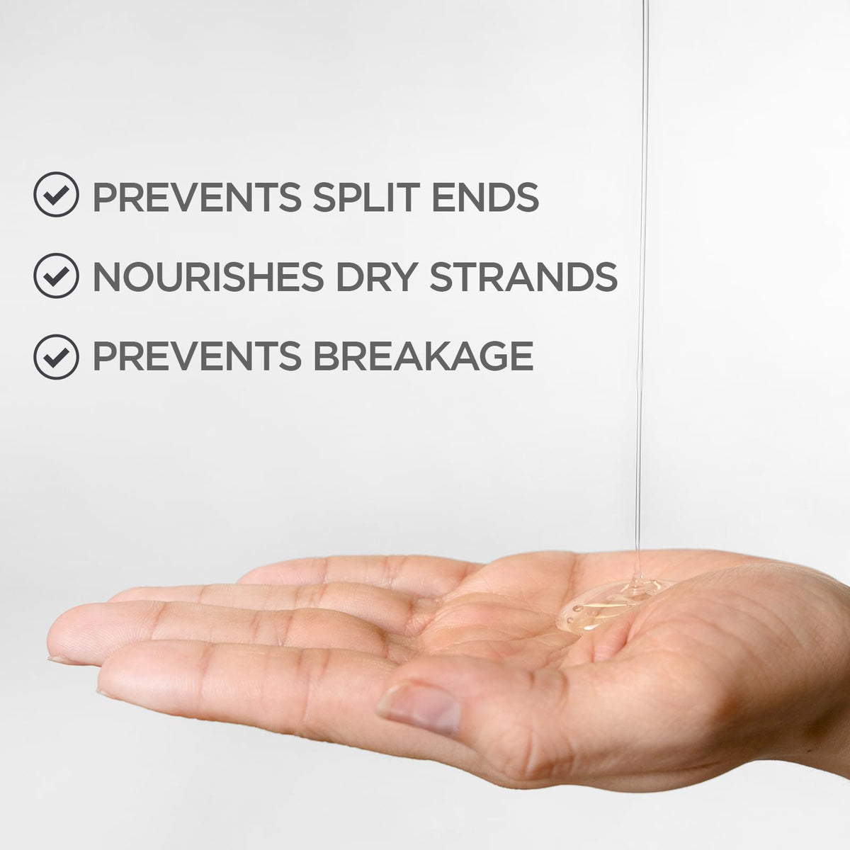 BioSilk silk-like serum texture pouring from nozzle to show lightweight absorbency