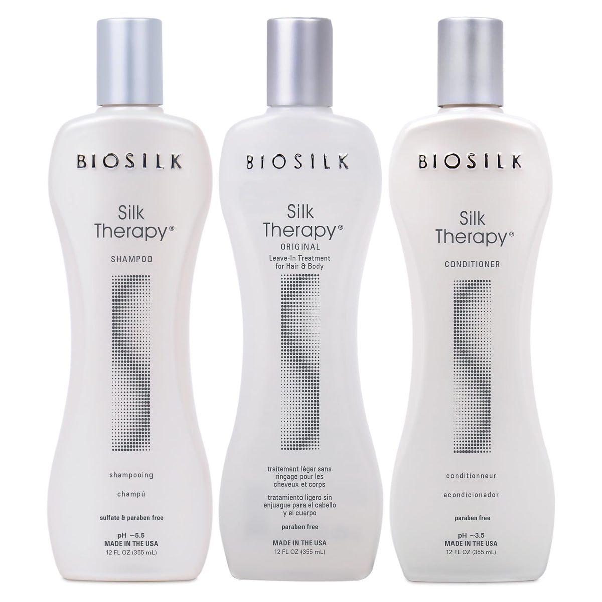 BioSilk front packaging showing the three-piece kit and clear brand benefits