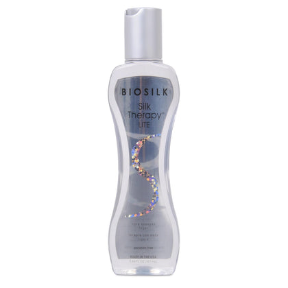 BioSilk front bottle view showing lightweight leave-in treatment benefit