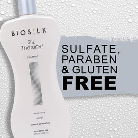 Shiny healthy hair after BioSilk wash demonstrating visible gloss