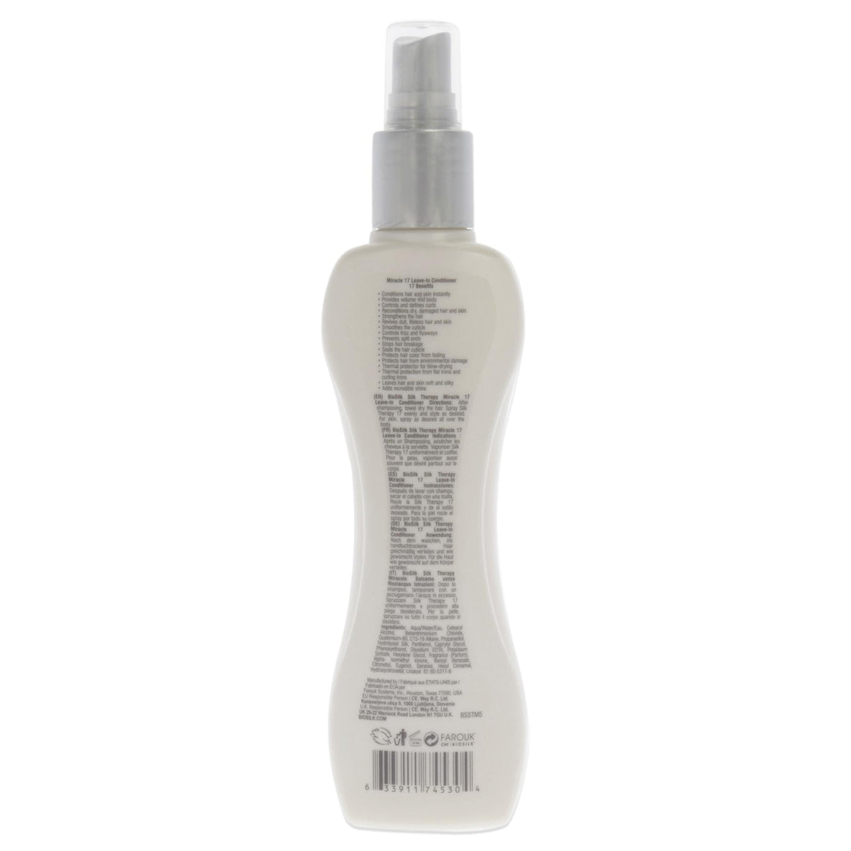 BioSilk in-use closeup misting hair for detangling and instant shine