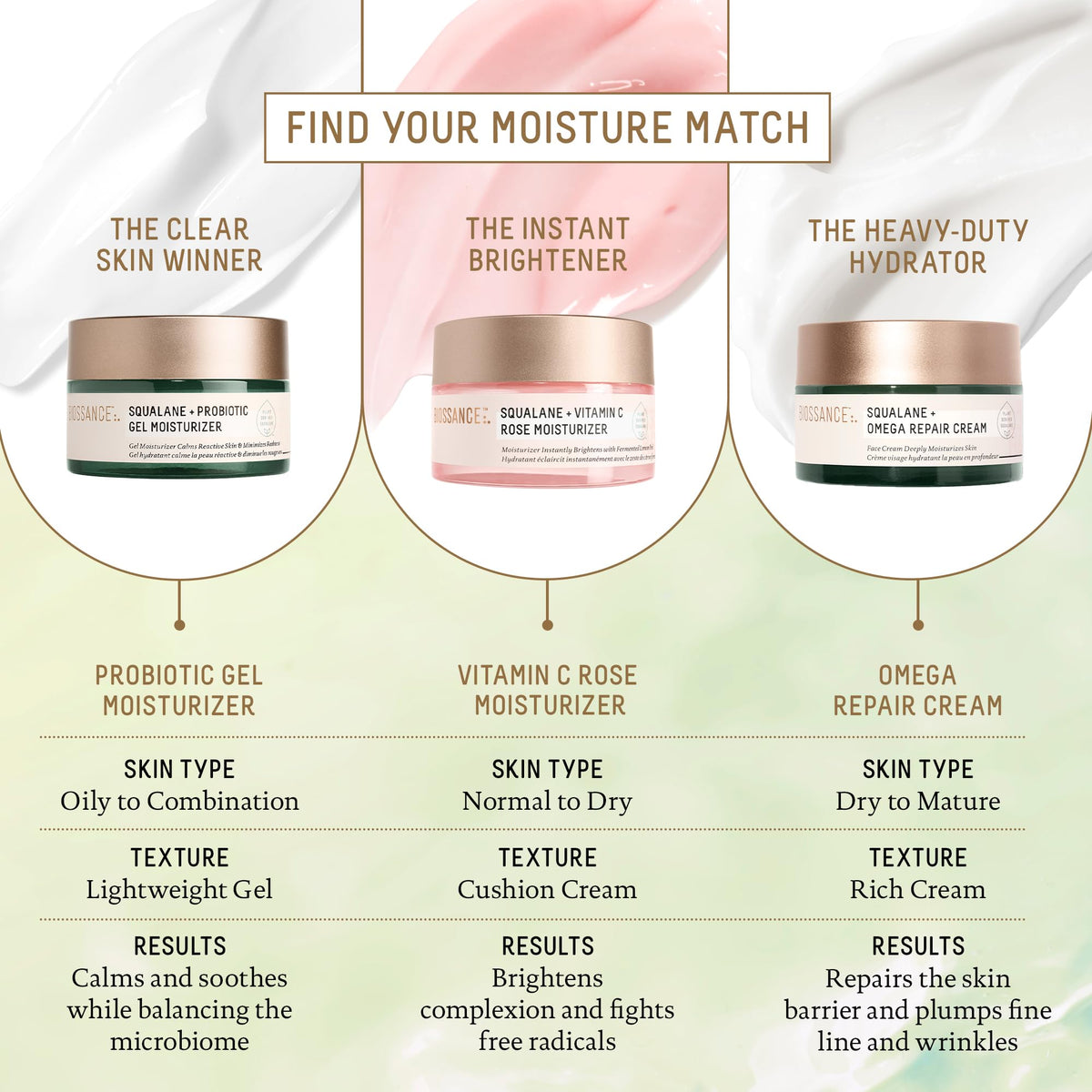 Biossance applying gel to cheek showing calming effect and matte finish benefit