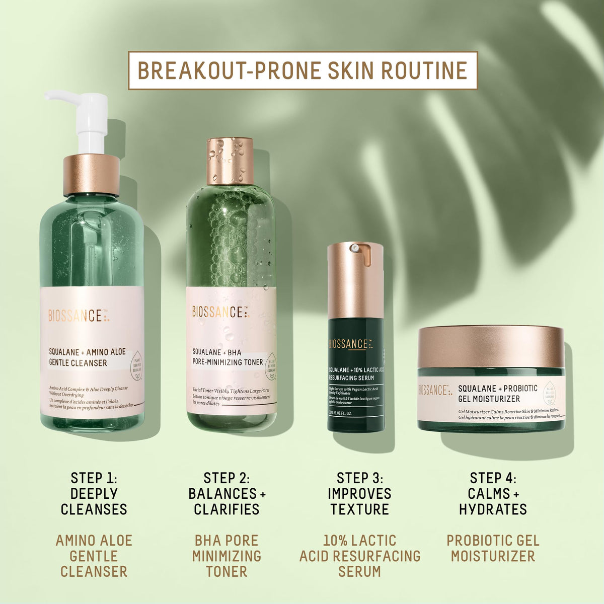 Biossance before and after skin images showing reduced redness and clearer complexion benefit