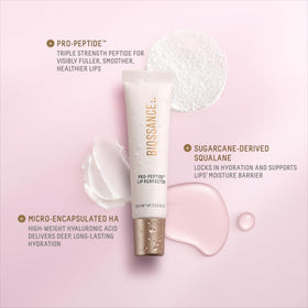 BIOSSANCE clear gloss texture swirled to show silky sheen and glossy finish