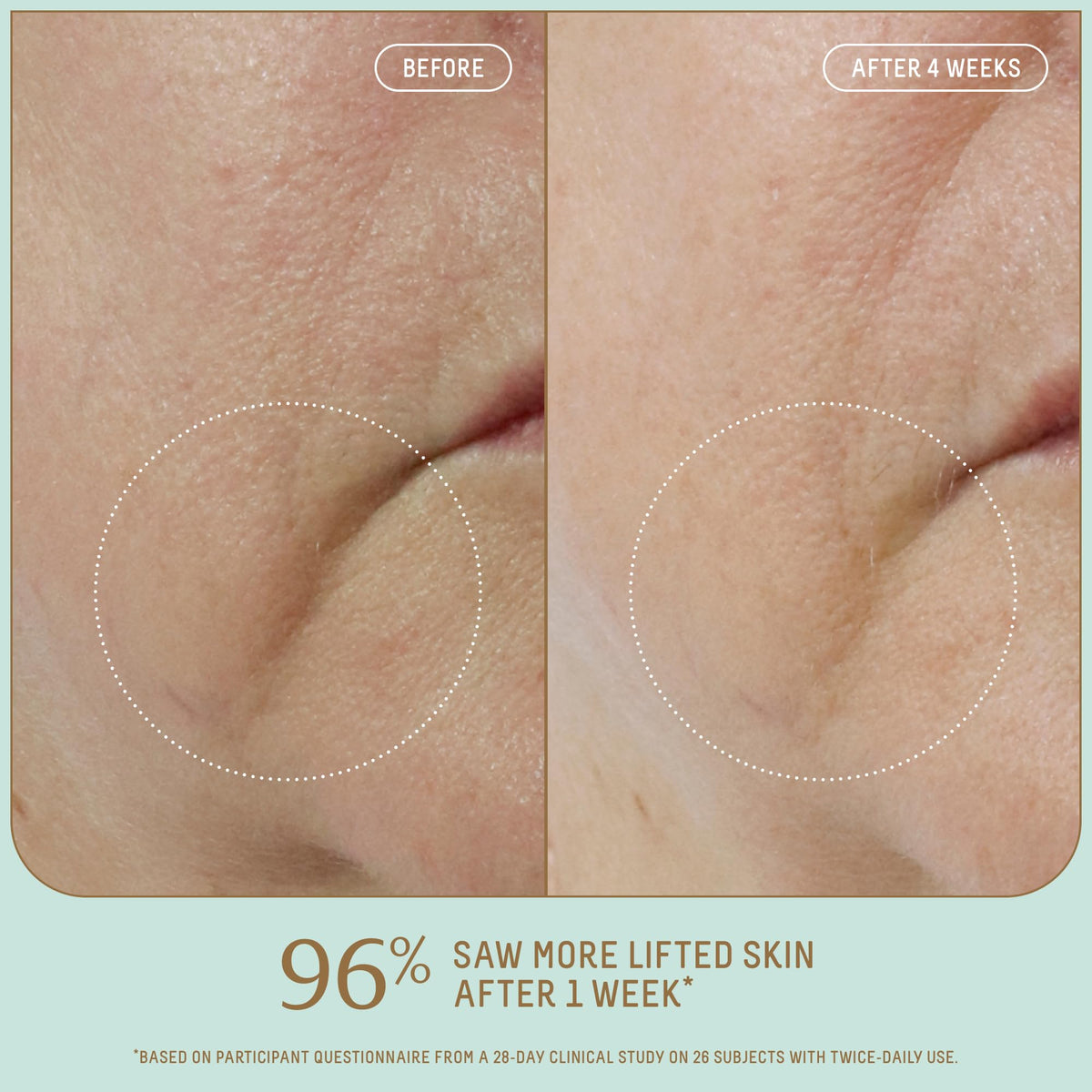 BIOSSANCE dual serum dropper releasing mixed texture, illustrates lightweight absorbent finish