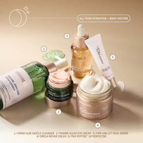 BIOSSANCE dual serum packaging and label detail, confirms ingredient and usage info