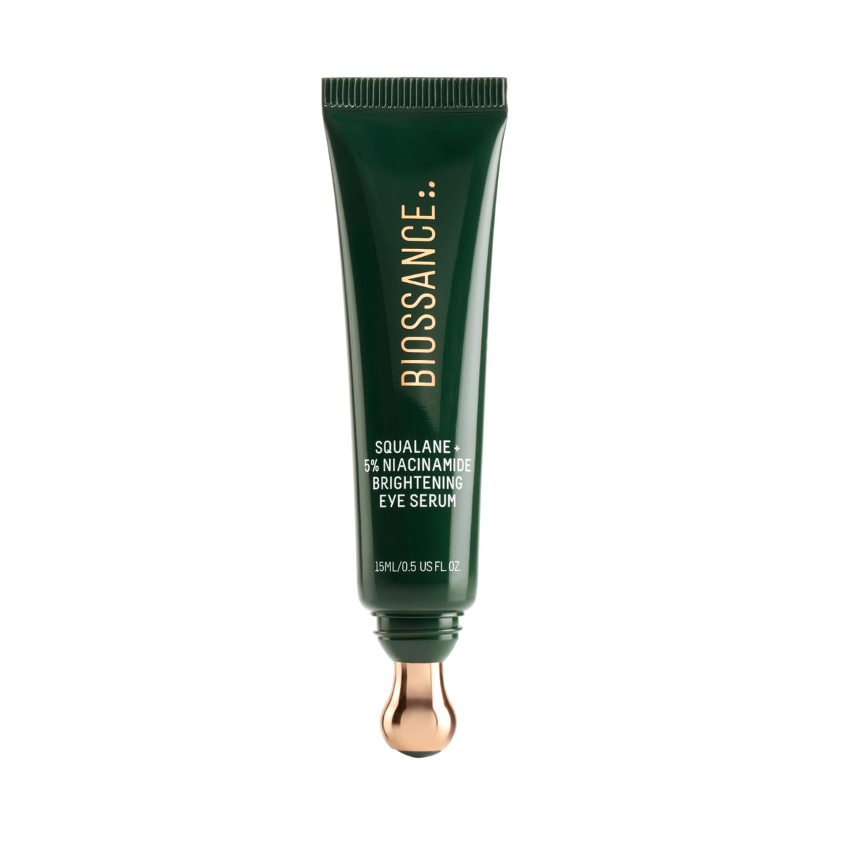 Biossance front packaging showing eye serum and branding for brightening