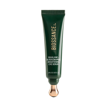 Biossance front packaging showing eye serum and branding for brightening