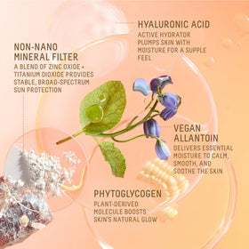 BIOSSANCE label close-up highlighting mineral filters and ingredient benefits