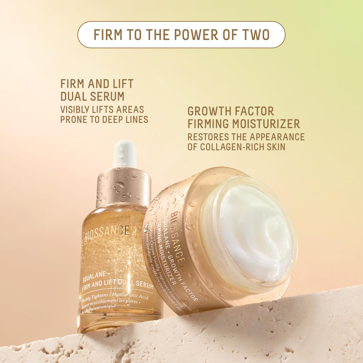 BIOSSANCE product staged in bathroom setting conveying daily routine comfort