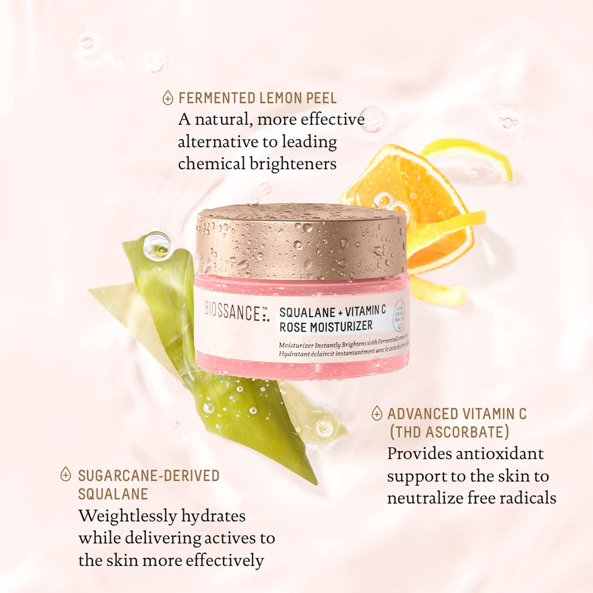 BIOSSANCE product next to ruler showing 1.69 fl oz scale