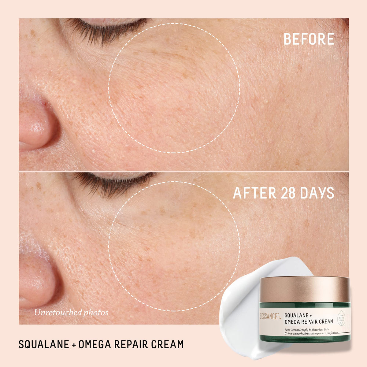 BIOSSANCE whipped cream texture close-up illustrating lightweight hydration