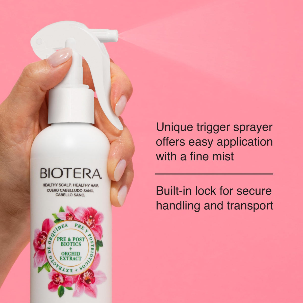 Biotera leave-in being applied to damp hair for improved softness and detangling