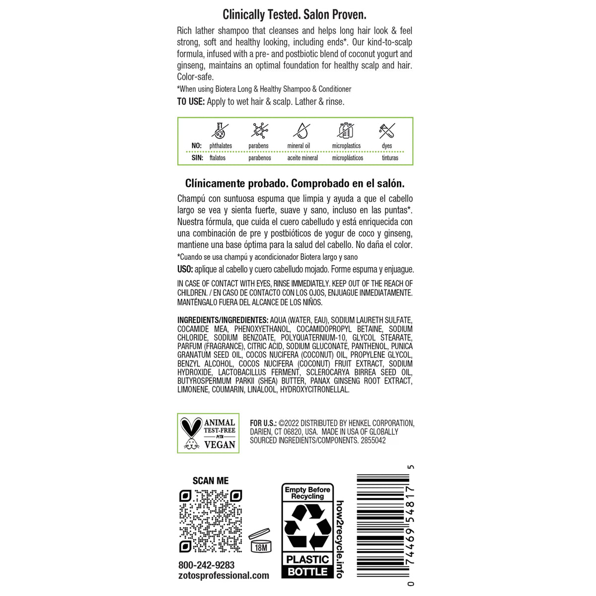 Biotera paired with conditioner showing improved manageability and shine